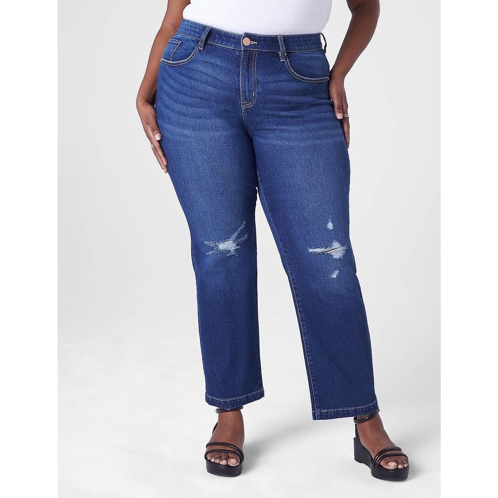 Lane Bryant Plus 20P Jeans Signature Fit Mid Rise Slim Straight Ankle Flex Magic